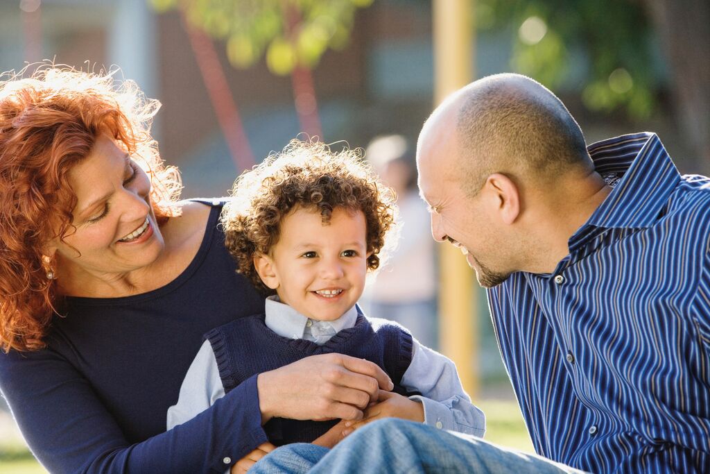 Family smiling together